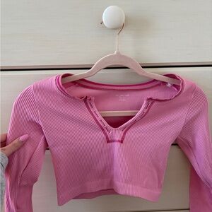 Urban Outfitters Pink Ribbed Crop Top